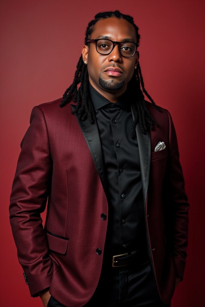 Royce Mosley in a burgundy suit
